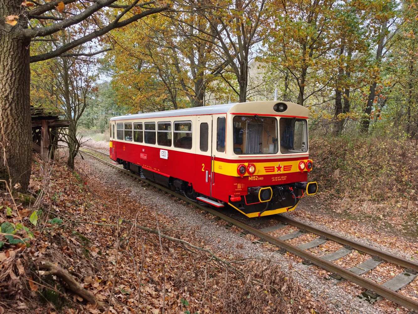 Fotojízda s M152.0469 z Dobrušky do Hněvčevsi a Turnova dne 26.10.2025